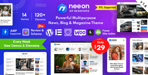 Neeon Wordpress News Magazine Theme 1