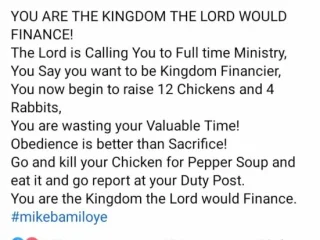Mike Bamiloye Advises Those Refusing God Calling Into Full Time Ministry Facebook Screenshot